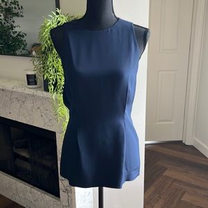 Alexander Wang navy silk top with back opening